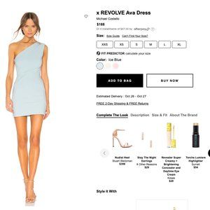 Michael Costello Short Dress in Ice Blue. Brand New With Tags.